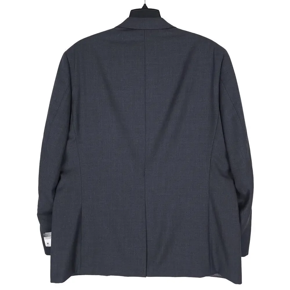 Lauren Ralph Lauren Mens Classic Fit Suit Jacket 46L Charcoal Solid Stretch Wool